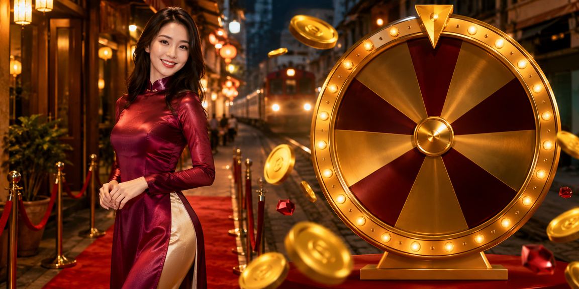 Người chơi VIP tại Hà Nội tham gia chương trình quay số may mắn với trang phục áo dài truyền thống